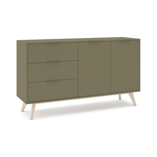 Zielona komoda z matowym wykończeniem 140x81x40 cm Campus – Marckeric