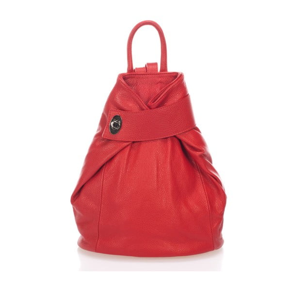 Czerwony plecak skórzany Lisa Minardi Narni