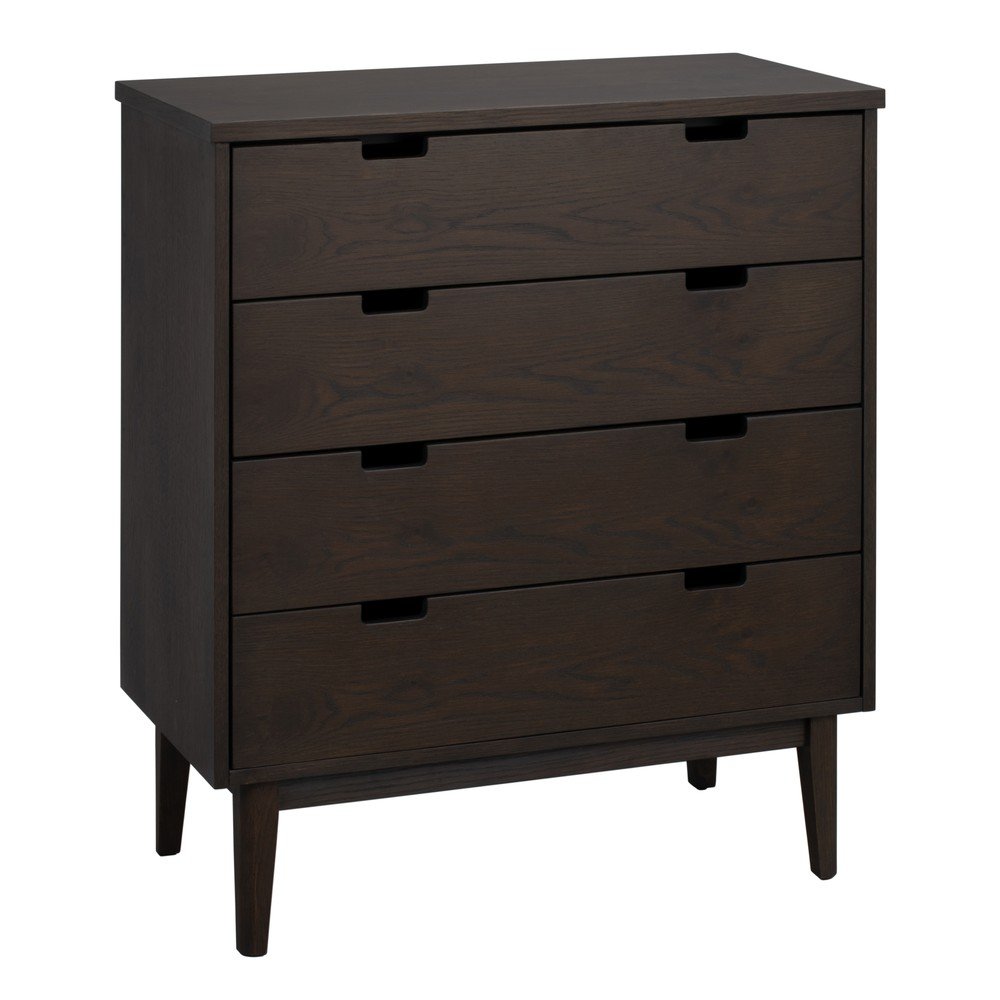 Komoda z litego drewna dębowego w ciemnym naturalnym kolorze 75x85x38 cm Garrison – Rowico