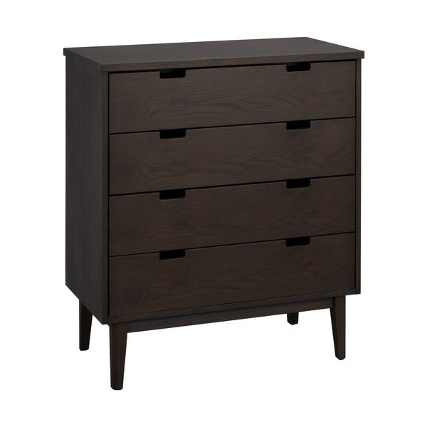 Komoda z litego drewna dębowego w ciemnym naturalnym kolorze 75x85x38 cm Garrison – Rowico