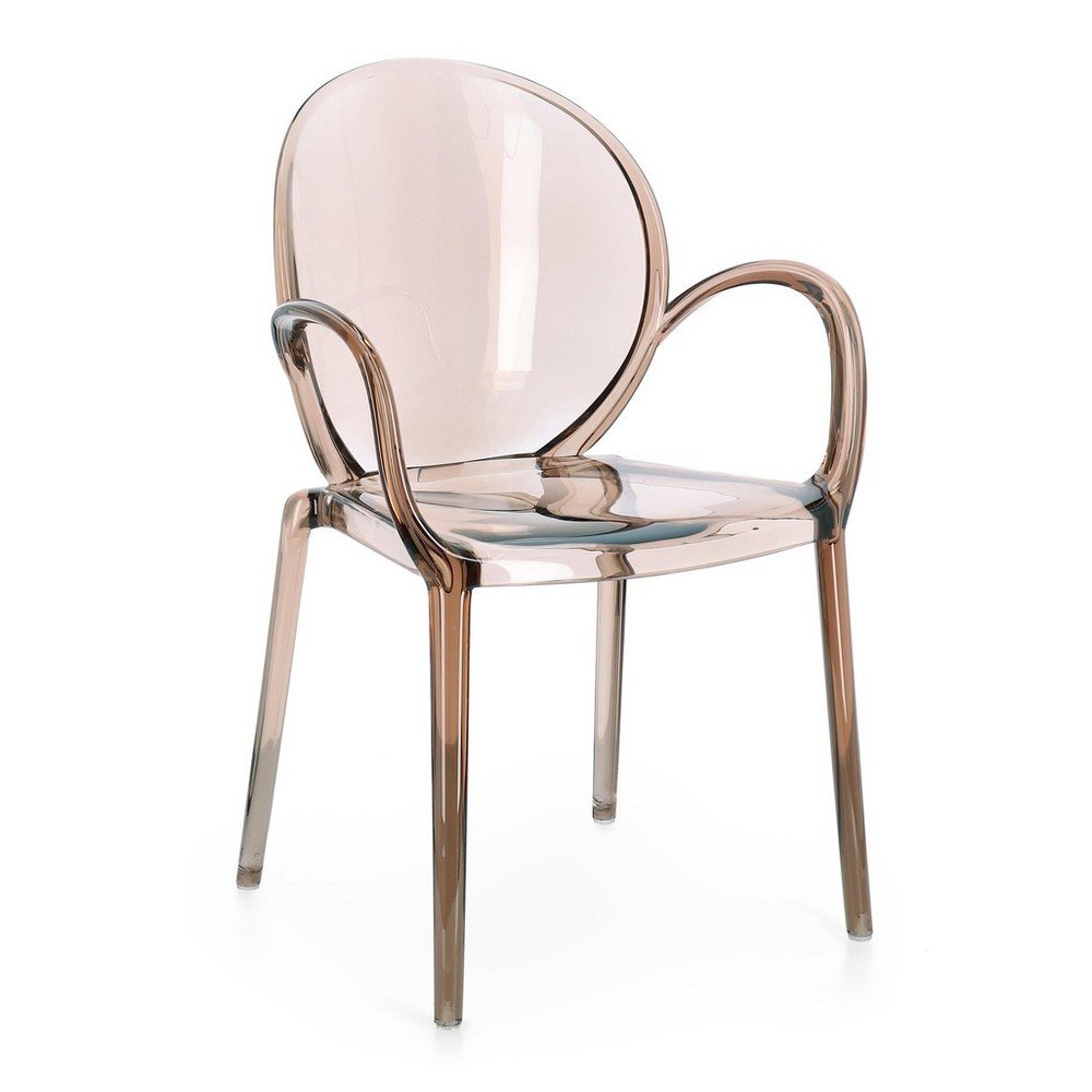 Jasnobrązowe plastikowe krzesło ogrodowe Camilla – Bizzotto