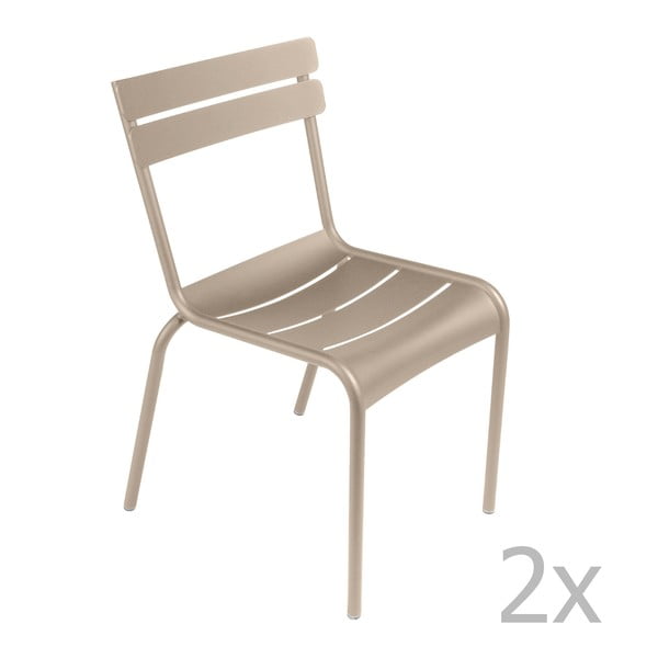 Zestaw 2 jasnobeżowych krzeseł Fermob Luxembourg