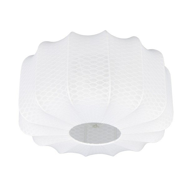 Biała metalowa lampa sufitowa z tekstylnym kloszem ø 40 cm Madleine – Reality