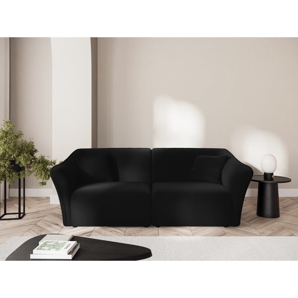 Czarna aksamitna sofa 206 cm Tokyo – Cosmopolitan Design-image-1