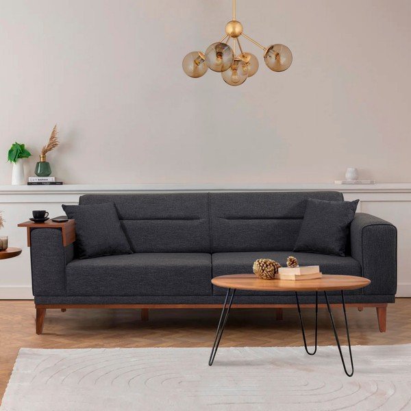 Antracytowa rozkładana sofa 223 cm Liones – Artie-image-1