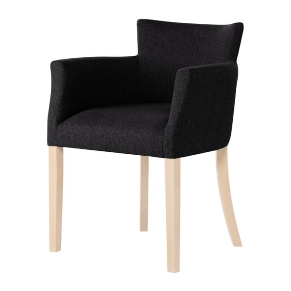 Czarne krzesło z brązowymi nogami Ted Lapidus Maison Santal
