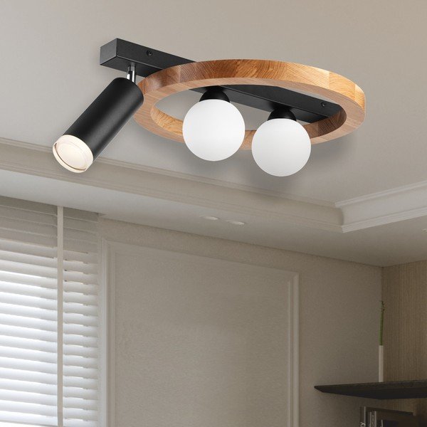 Lampa sufitowa w czarno-naturalnym kolorze 40x50 cm Otis – LAMKUR-image-1