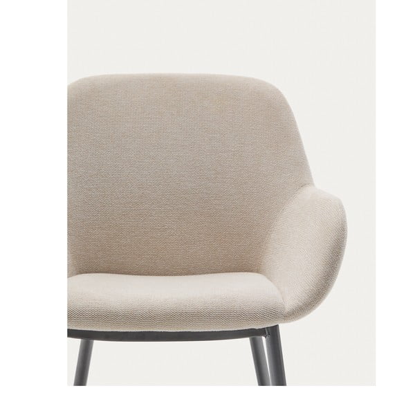 Kremowy tapicerowany fotel jadalniany Konna – Kave Home-image-1