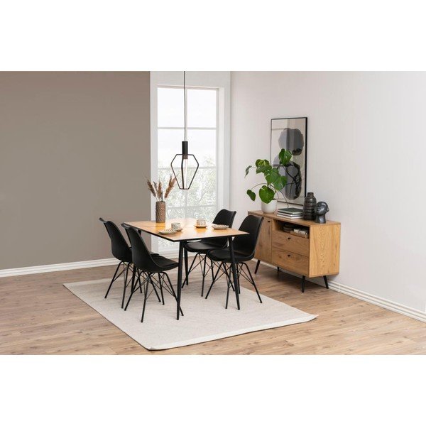 Czarno-naturalna szafka pod TV w dekorze dębu 124x75 cm Wilma – Actona-image-1