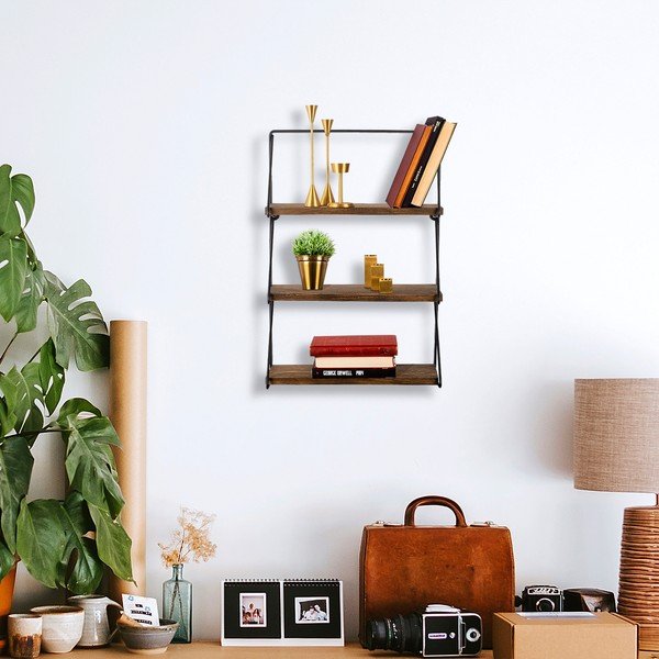 Wielopoziomowa półka z litego drewna świerkowego 40 cm Violaceae – Kalune Design-image-3