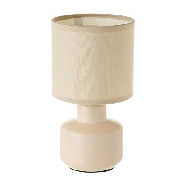 Beżowa ceramiczna lampa stołowa z tekstylnym kloszem (wys. 22 cm) – Casa Selección