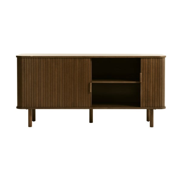 Brązowa niska komoda w dekorze dębu z drzwiami przesuwnymi 76x160 cm Cavo – Unique Furniture-image-4
