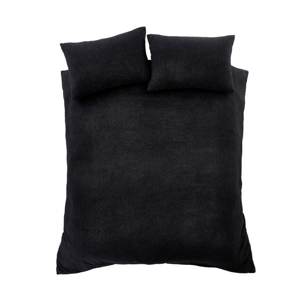 Czarna pościel dwuosobowa z materiału bouclé 230x220 cm Cosy Boucle – Catherine Lansfield-image-2