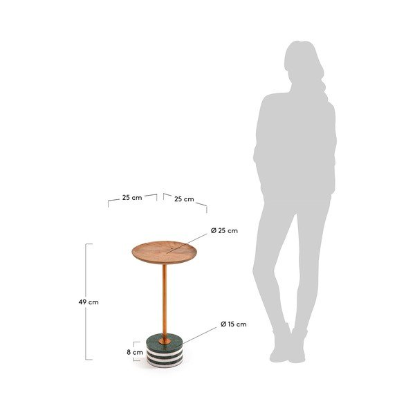 Okrągły stolik z drewna mangowca La Forma Lleyton, wys. 25 cm-image-4