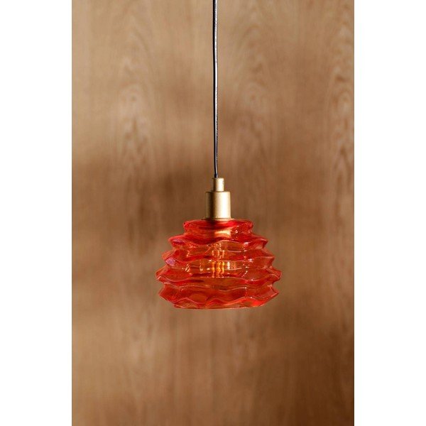 Pomarańczowa szklana lampa wisząca ø 15 cm Fall – Jotex-image-2