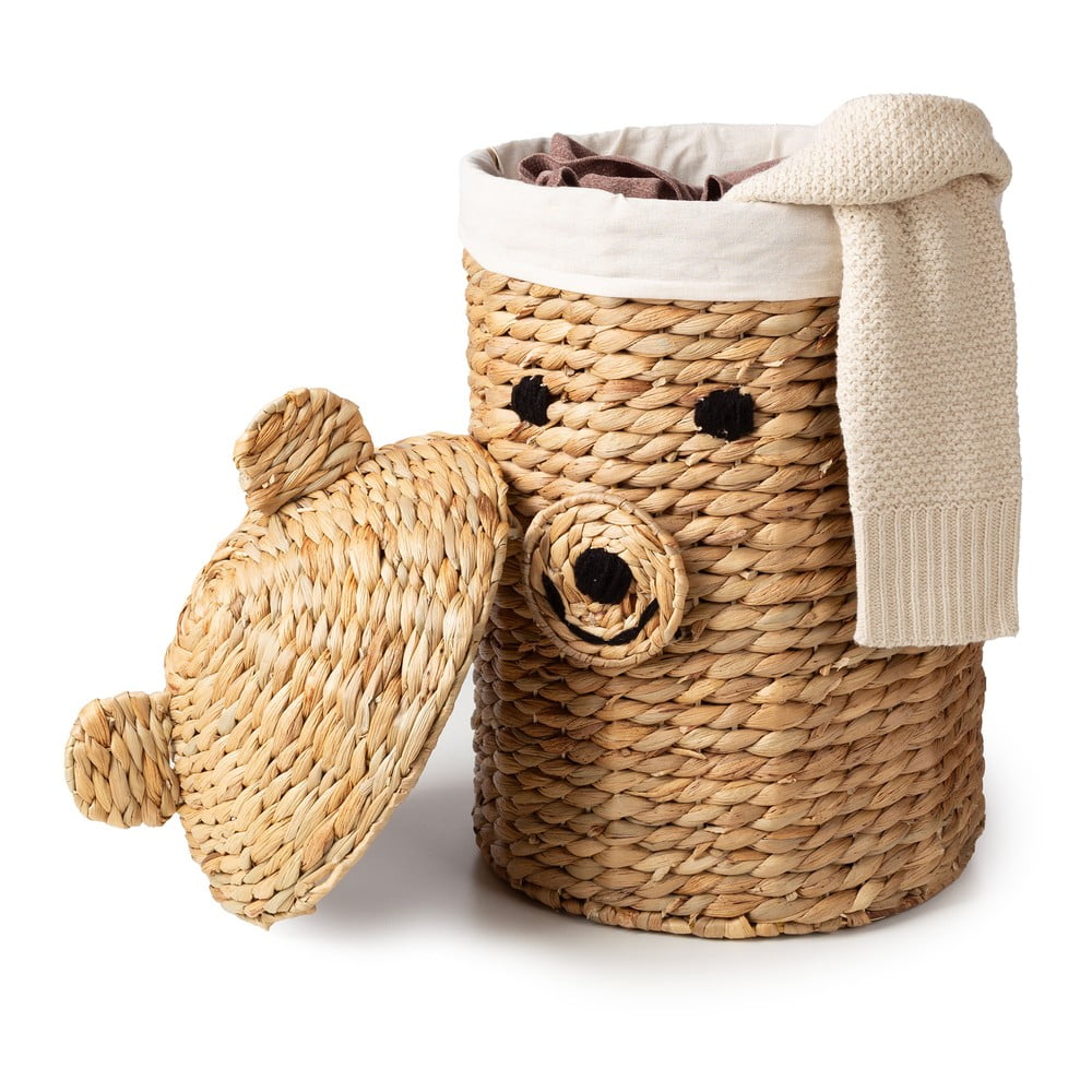Dziecięcy kosz na zabawki z hiacyntu wodnego w naturalnym kolorze ø 30x56 cm Bear – Compactor (zdjęcie 8)