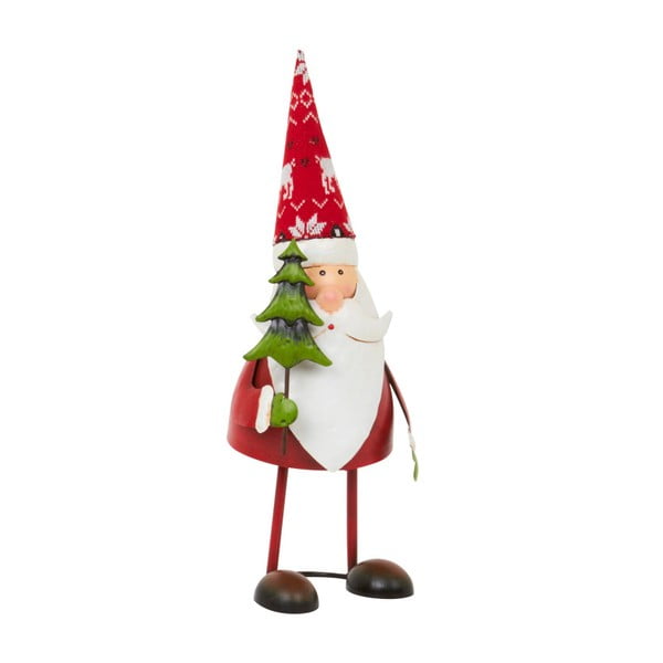 Dekoracja Archipelago Red Bouncing Santa With Tree, 37 cm