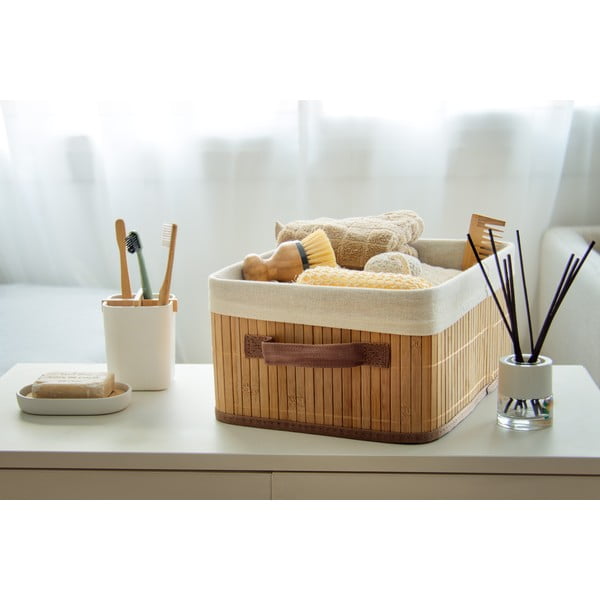 Brązowy koszyk bambusowy Compactor Carossa-image-1