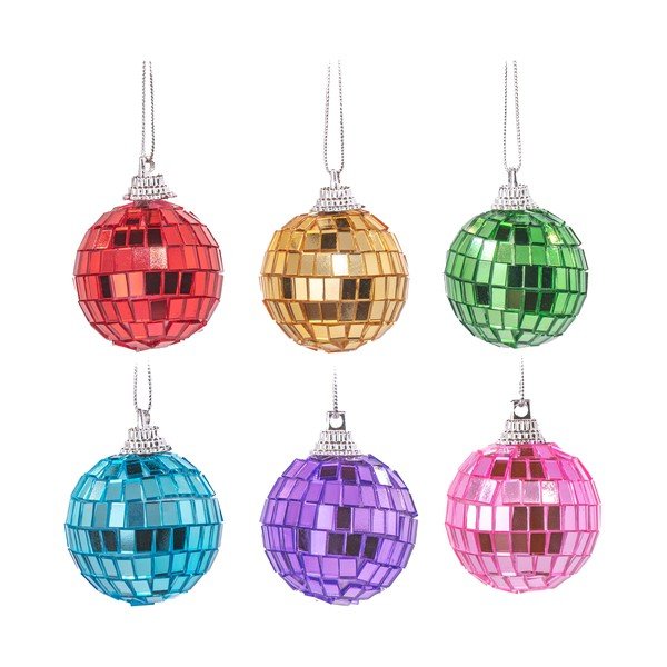 Szklane ozdoby świąteczne zestaw 6 szt. ø 4 cm Mirror Disco – Sass & Belle