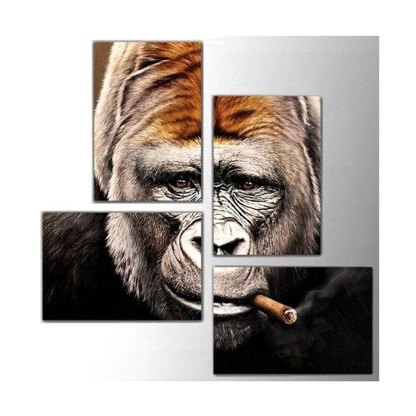 Czteroczęściowy obraz Monkey, 76x76 cm