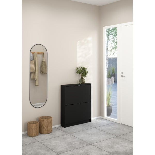 Czarna uchylna szafka na buty Shoes – Tvilum-image-1