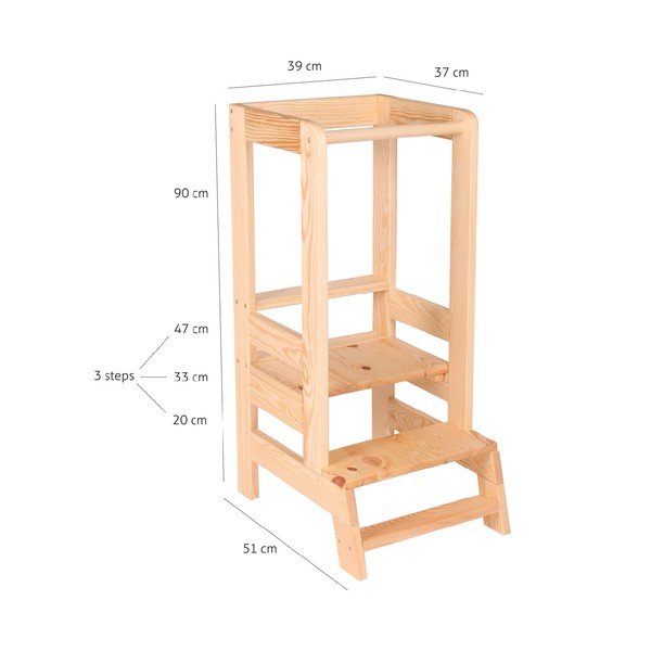 Drewniany stołek dla dzieci MeowBaby-image-1