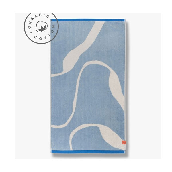 Biało-niebieski ręcznik kąpielowy z bawełny organicznej 70x133 cm Nova Arte – Mette Ditmer Denmark