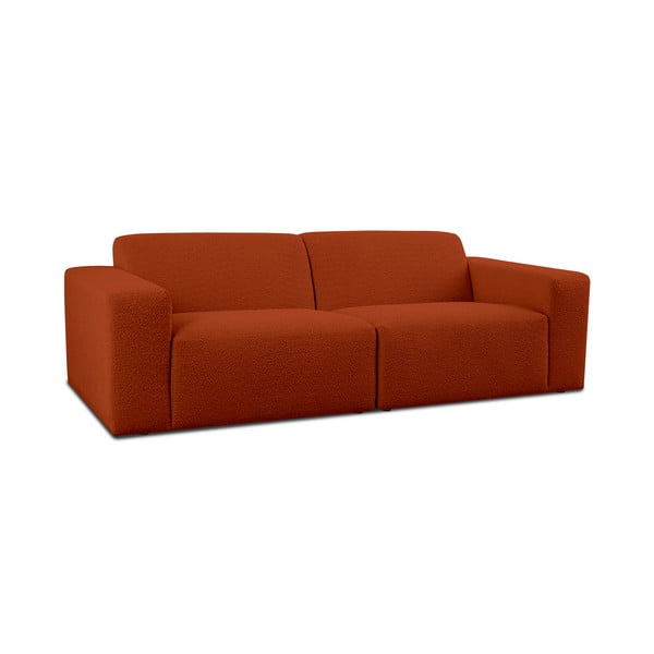 Ceglasta sofa z materiału bouclé 228 cm Roxy – Scandic-image-1