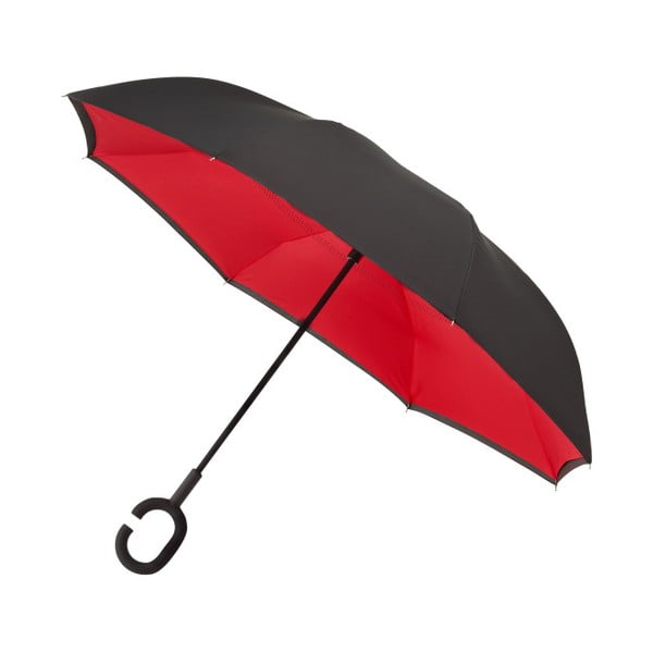 Czarno-czerwony parasol Rever, ⌀ 107 cm