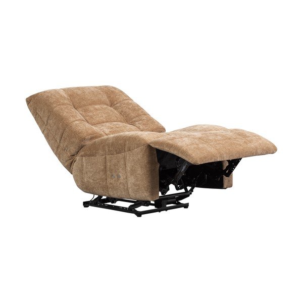 Jasnobrązowy częściowo rozkładany sztruksowy fotel wypoczynkowy Hein – WOOOD-image-2