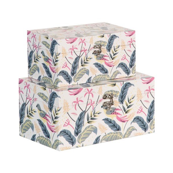 Pojemniki dekoracyjne zestaw 2 szt. 30x18x15 cm Birds – Ixia