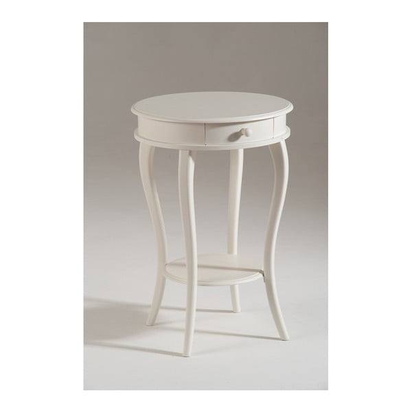 Biały stolik drewniany z szufladą Castagnetti Corinne