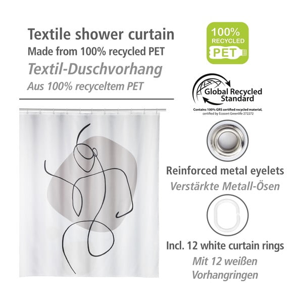 Zasłona prysznicowa 180x200 cm Ladyline – Wenko-image-4