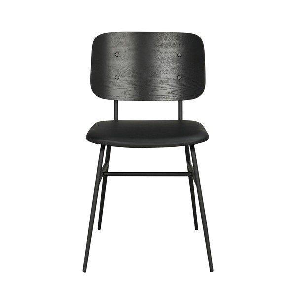 Czarne krzesło z czarnym siedziskiem Rowico Brent-image-2