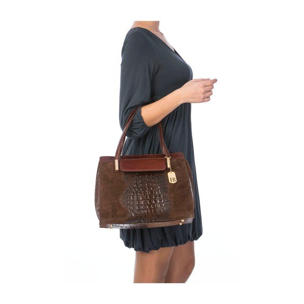 Skórzana torebka Croco Brown-image-1
