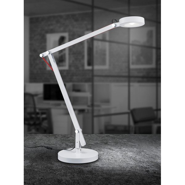 Biała lampa stołowa LED z elastyczną konstrukcją (wysokość 90 cm) Amsterdam – Trio-image-3