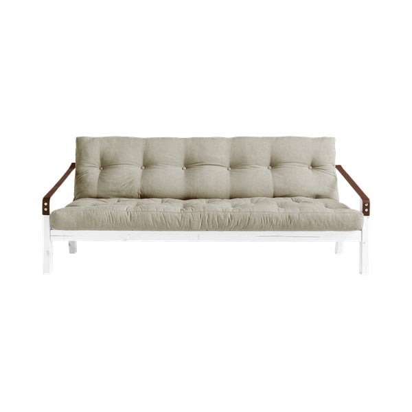 Sofa rozkładana z lnianym obiciem Karup Design Poetry White/Linen