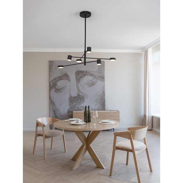 Czarna aluminiowa lampa wisząca LED ze ściemniaczem z kloszem ze szkła akrylowego ø 100 cm Nordik – Nova Luce-image-1