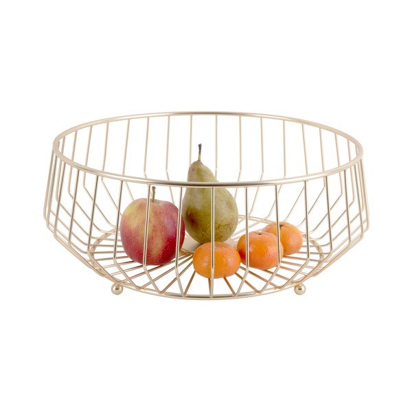 Metalowy koszyk na owoce w kolorze złota PT LIVING Linea, ø 34 cm-image-1