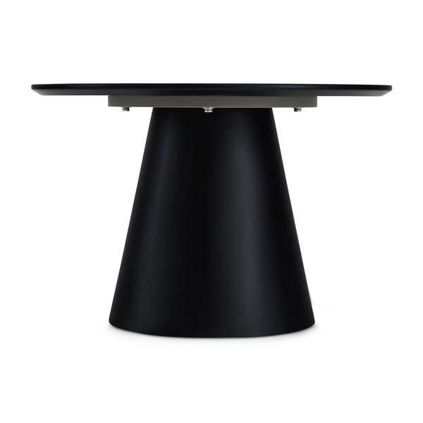 Czarno-jasnoszary stolik z blatem w dekorze marmuru ø 60 cm Tango – Furnhouse-image-2