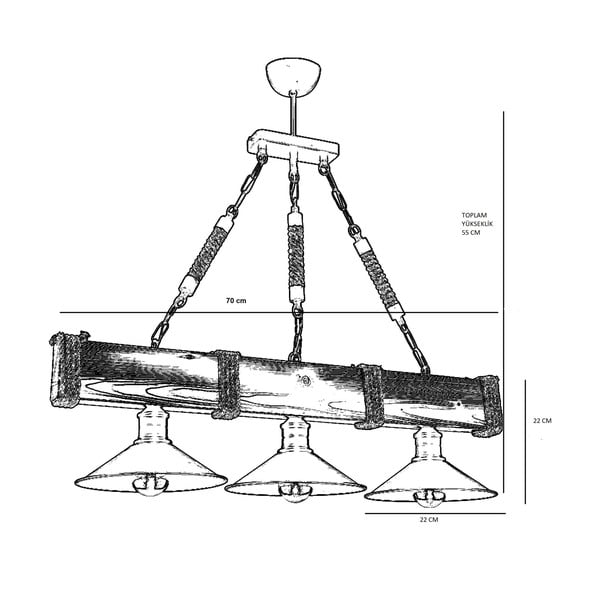 Ciemnobrązowa lampa wisząca z metalowym kloszem Kütük Ceviz – Opviq lights-image-1