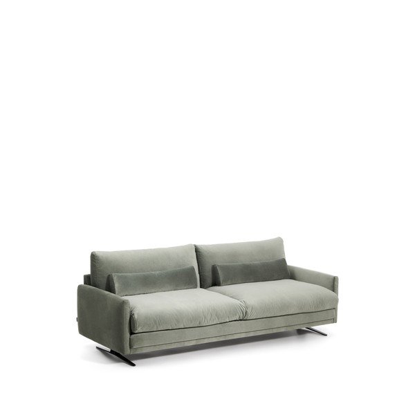 Zielona aksamitna sofa 240 cm Veliro – Kave Home-image-2