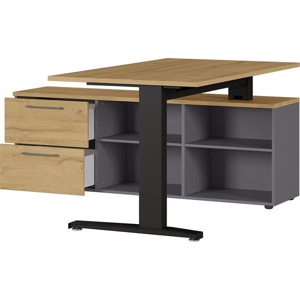 Biurko z blatem w dekorze dębu 140x159 cm Agenda – Germania-image-1