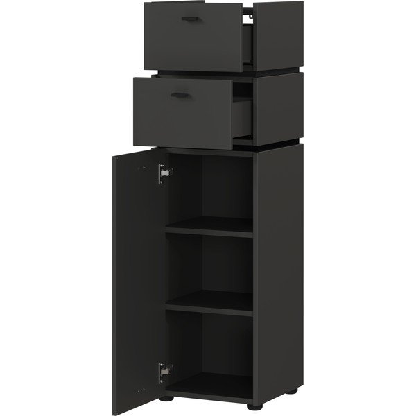 Antracytowa wysoka szafka łazienkowa 34x117 cm Modesto – Germania-image-2