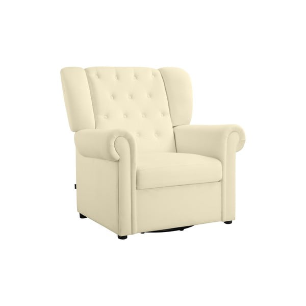 Biały aksamitny fotel bujany typu chesterfield Lillyse – Støraa