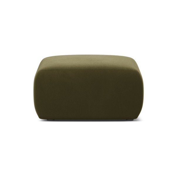 Aksamitny puf w kolorze khaki Molino – Micadoni -image-1