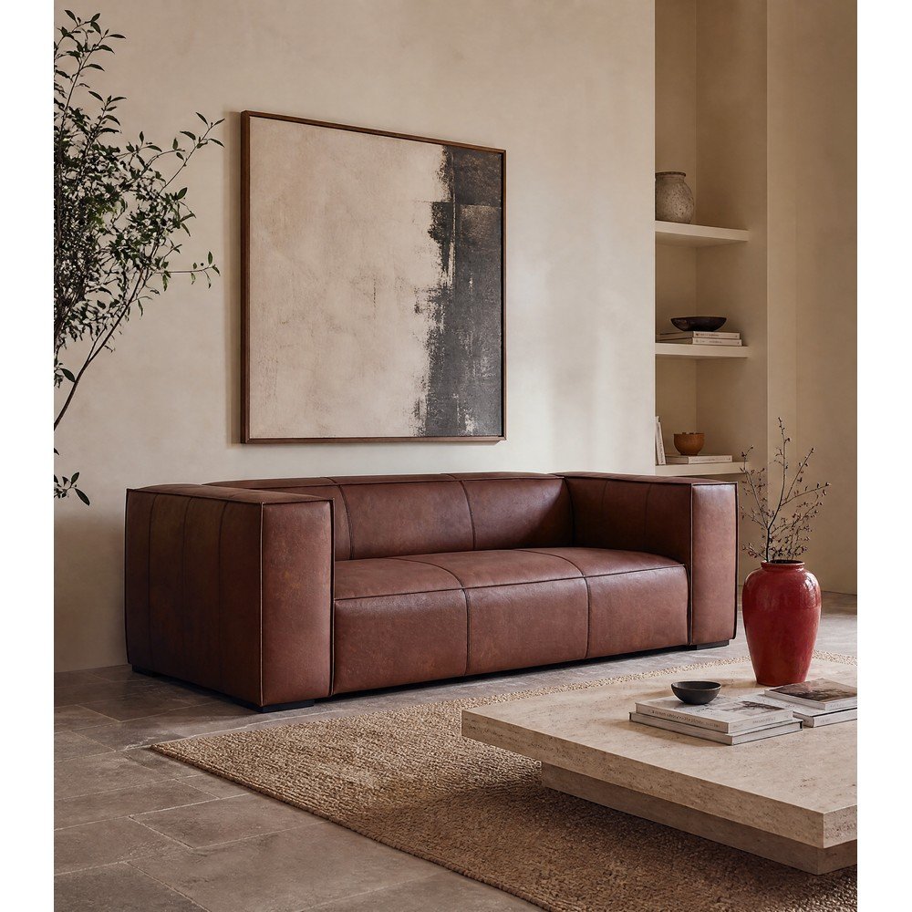 Koniakowa skórzana sofa 227 cm Madame – Windsor & Co Sofas (zdjęcie 2)