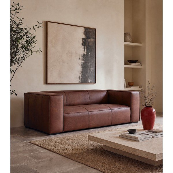 Koniakowa skórzana sofa 227 cm Madame – Windsor & Co Sofas-image-1