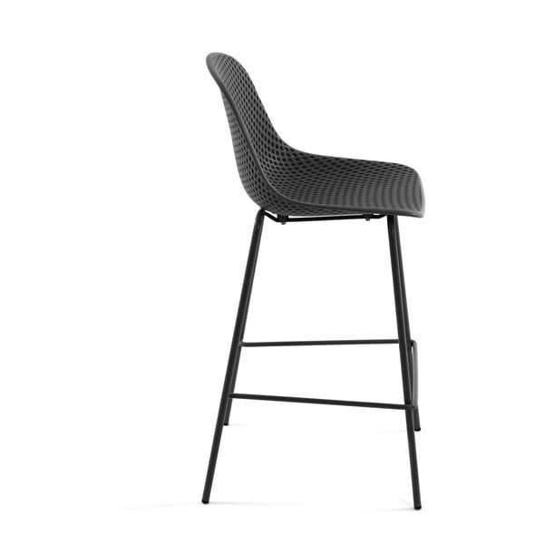 Antracytowy metalowy/plastikowy hoker ogrodowy Quinby – Kave Home-image-4