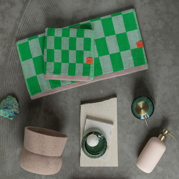 Zielone ręczniki z bawełny organicznej zestaw 2 szt. 40x55 cm Retro – Mette Ditmer Denmark-image-4